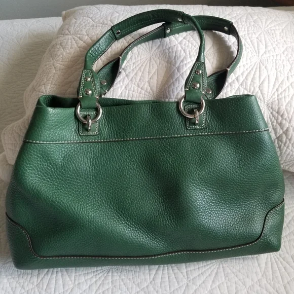 Coach Penelope Green Leather Tote Bag - Picture 7 of 12